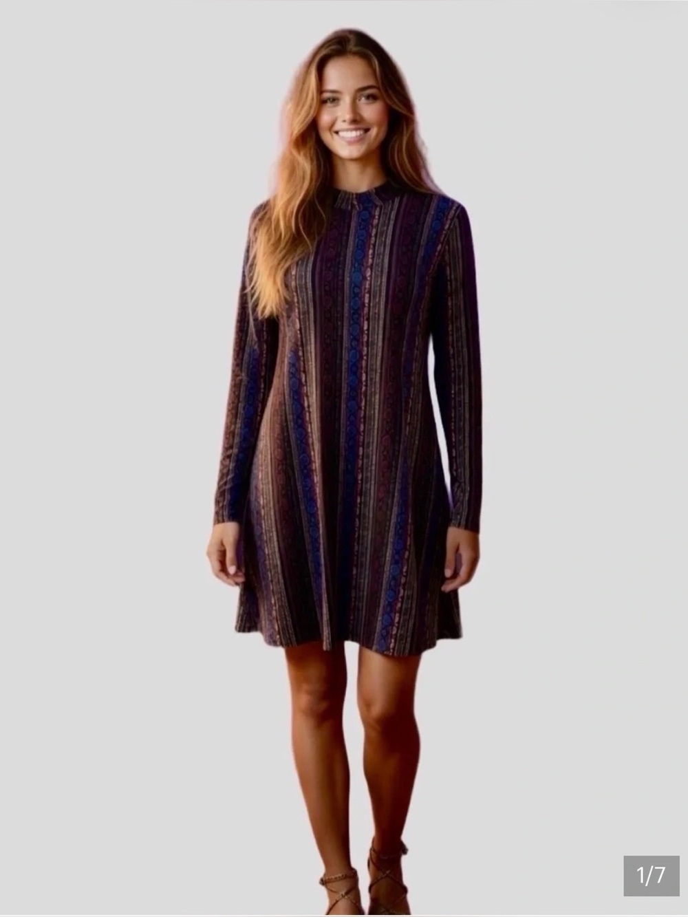NWT BCBGeneration Multicolor Striped Long Sleeve Mock Neck Dress (S)